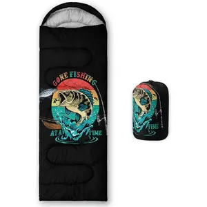 Sleeping Bags for Adults and Kids,3D Printing Camping Sleeping Bag for Girls Boys Lightweight Waterproof Cold/Warm 3-Season,Travel with Compression Bags