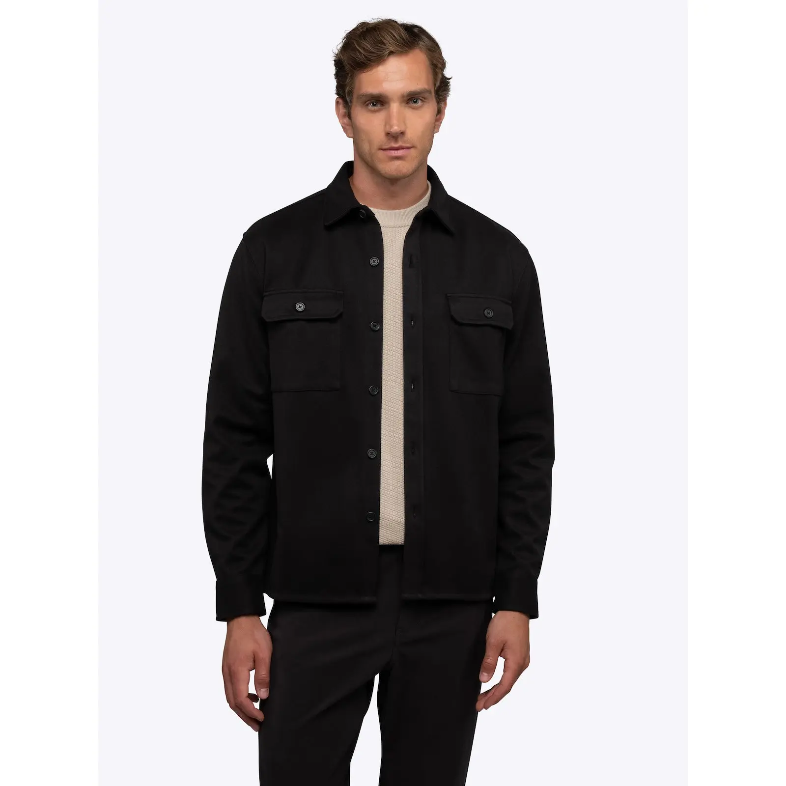 CUTS CLOTHING District Men's Long-Sleeve Casual Plain Fabric Heavyweight Overshirt Jacket-Coat
