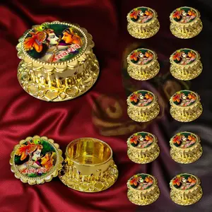 Elegant Haldi Kumkum Holder | Traditional Indian Roli Chawal Container | Perfect for Pooja, Wedding Favor, or Diwali Gift | Available in 10, 20, 50 Packs