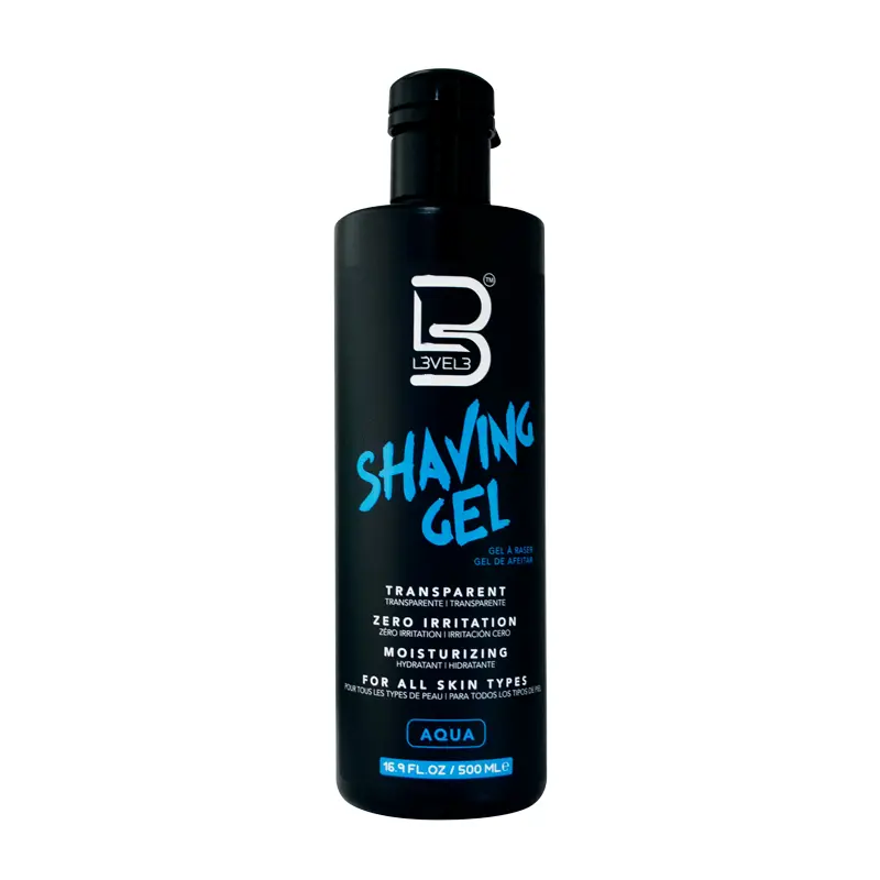 L3 Shaving Gel - Straight Razor Shave Gel - Non-Irritating - Refreshing Smell - No Hot Towel Necessary - Level Three Razor Gel (Aqua) 16.9 oz