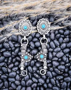 Alloy Cimarron Bit Dangle Fashion Earrings, Costume Jewelry Accessory for Daily Wear