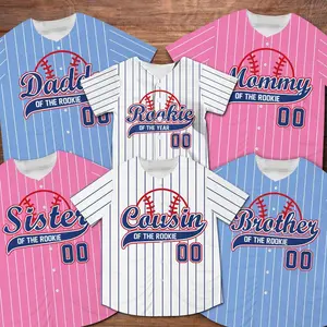 Personalized Mommy Daddy Of the Rookie Baseball Jersey, Custom Name Number Shirt, Rookie Of The Year Jersey, Family Matching Outfits