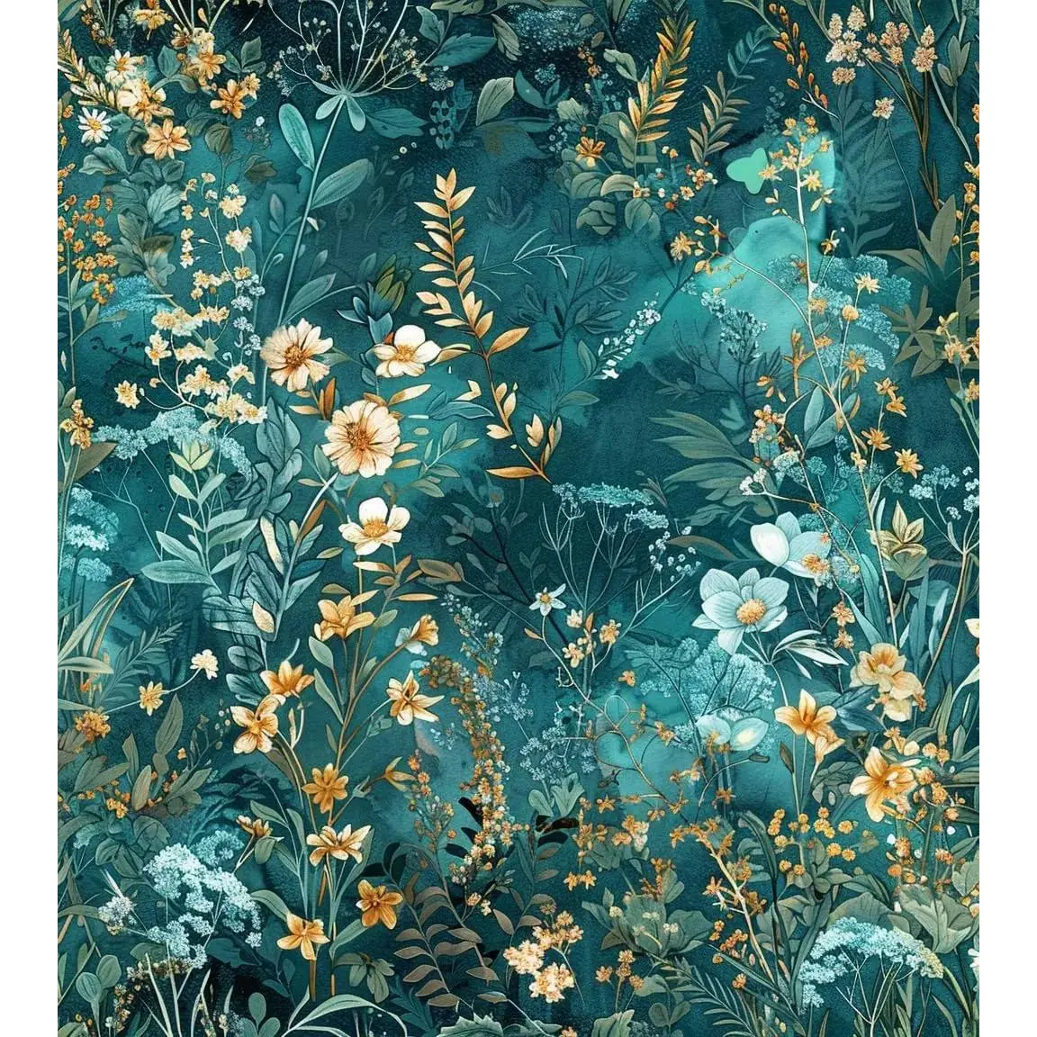 Floral Peel and Stick Wallpaper Green Flower Contact Paper 16.9inch x 118.1inch Botanical Self Adhesive Wallpaper for Bedroom Bathroom Vintage Decorative Cabinet Removable Paper Vinyl Roll