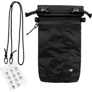 Faraday Bag for Phone, Signal Blocking Pouch, RFID Blocking Bag for Cell Phone & Key Fob, GPS WiFi  Cellular Signal Shielding Case, Travel  and Daily Data Protection Black