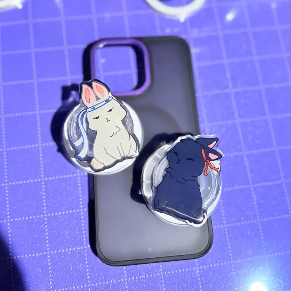 Bunny Cultivation Phone Grips |Magnet Phone Holder, Acrylic Grip, WangXian, MXTX Demonic Danmei TGCF, E-Reader Kindle Kobo Accessories Magnetic Cellphone Smartphone Stand Mount