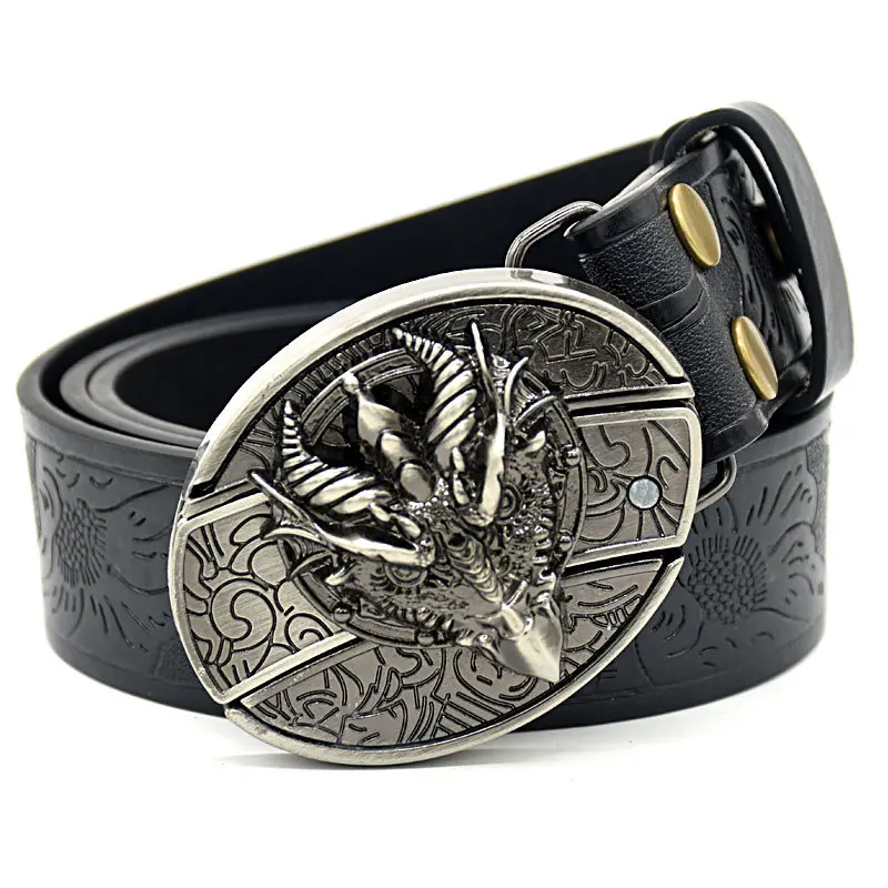 Men's belt, featuring embossed patterns, smooth buckle, personalized student fashion prints and engraved designs Men's belt, featuring embossed patterns, smooth buckle, personalized student fashion prints and engraved designs