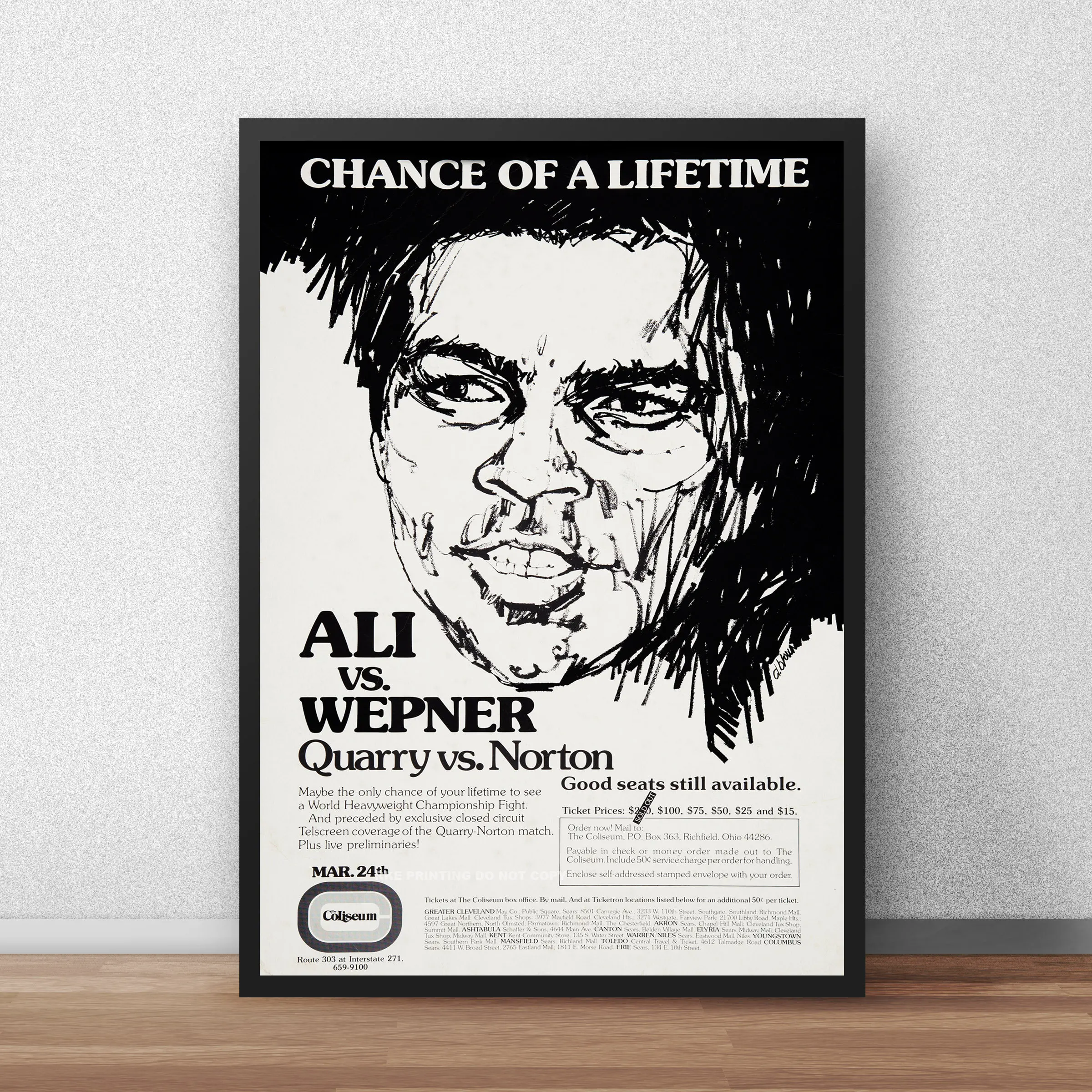 Ali Vs Wepner Real Life Rocky Vintage Boxing Poster Famous Boxing Match Bill Ideal For Gyms , Boxing Club , Home Gym