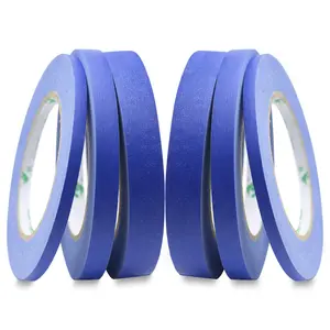 6 Blue Painters Masking Tape, 1/4" 1/2" 3/4" X 60yds Multi Size Painting Paper Tape, Clean Removal with No