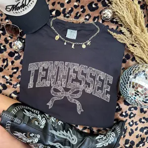 Comfort Colors Tennessee Faux Embroidered Lace tshirt, Adult & Youth Sizes for 90s Baby Tee Look, Vols Gameday Top, Perfect TN T-shirt for Her, gift for him, gift for her, tshirt hot trend tiktok 2025, tshirt trend, comfort colors shirt