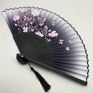 Flower Pattern Hand Fan, 1 Count Vintage Style Handheld Fan with Tassel, Portable Decorative Fan for Home Decor, Dance Performance, Party Favors