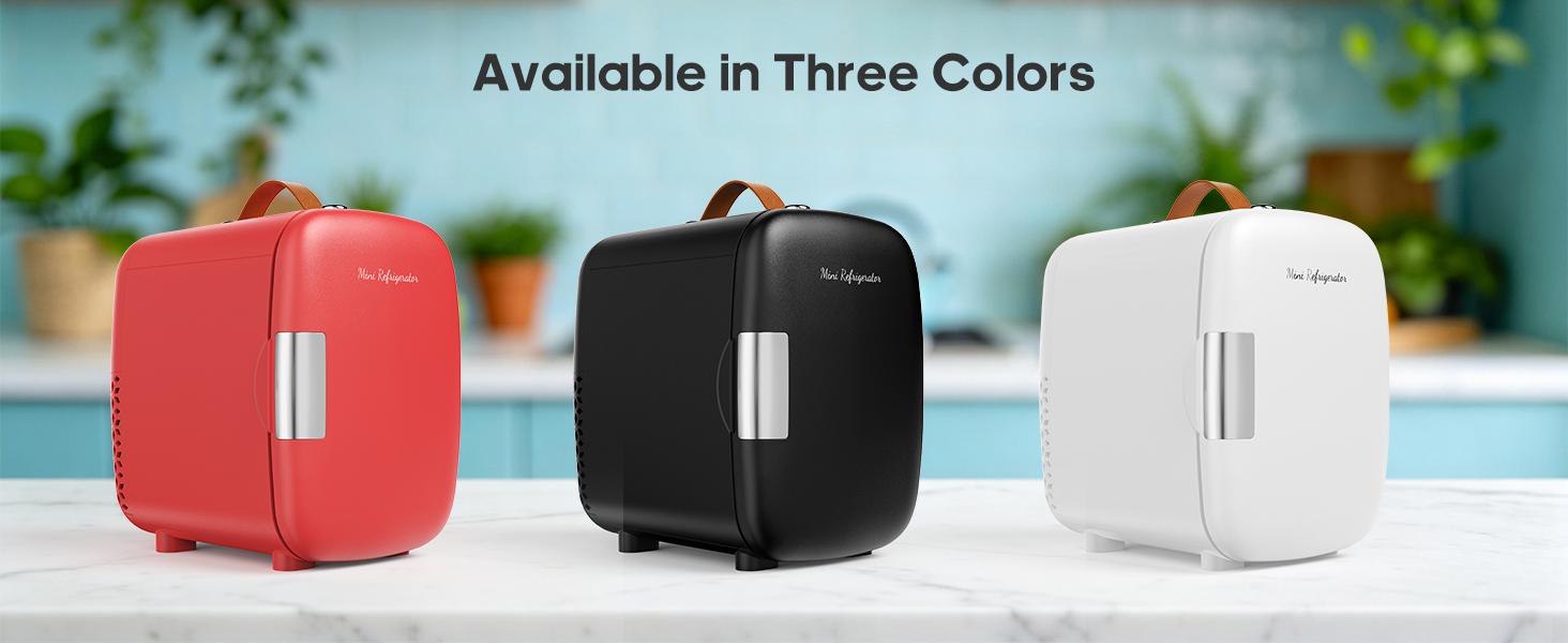 Mini Fridge, Portable Small Refrigerator 4L/6 Can Cooler & Warmer Compact Fridge for SkinCare, Food and Drinks, Small Fridge for Bedroom, Dorm, Car, Office