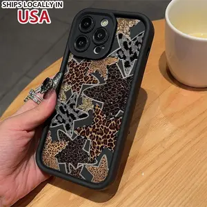 Fashion Leopard-print Pattern Phone Case, Anti-drop Shockproof Phone Protective Cover, Phone Accessory Compatible with iPhone 11 12 13 14 15 16 Series