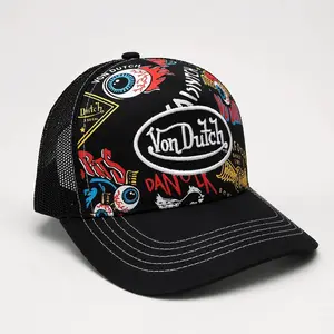 Von Dutch Trucker Hat Mesh Cap Graphic Logo Snapback Adjustable Streetwear Style