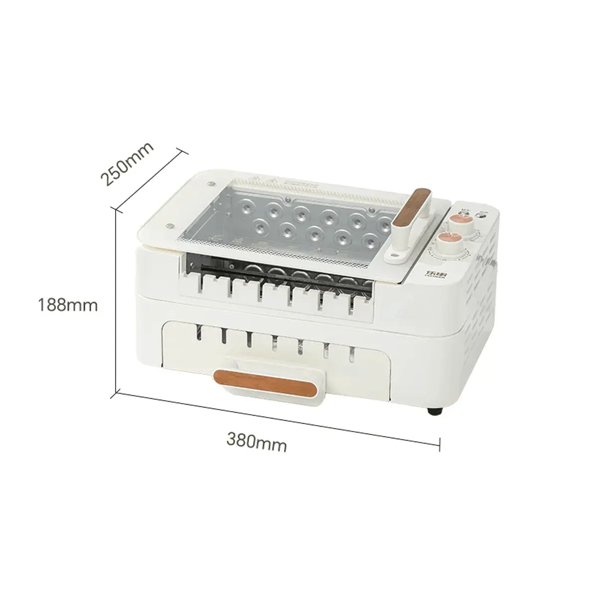 LECHEER Automatic Rotating Skewer Machine, 360° BBQ Grill Oven, Multifunctional Electric Kebab Maker for Home & Outdoor