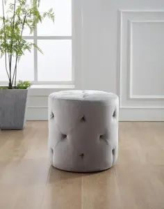 18" Round Pintucked Ottoman