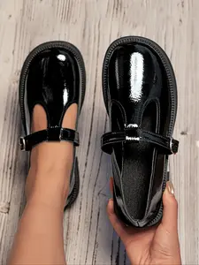 Lolita style Mary Jane shoes for women, with lace-up retro design and flat soles. The shoes feature anti-slip soles and are suitable for both casual and office wear. The T-bar Mary Jane shoes are ideal for daily commuting or casual dates.