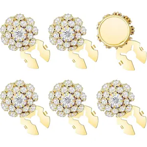 6 count Button Covers, Rhinestone Detachable Button Covers  Clip   Women Men Decorative Formal Cufflink Buttons for Sewing DIY Craft Decor Embellishment()