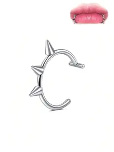 Fake Lip Ring, Stainless Steel Fake Piercing Accessories, Fashionable Piercing Jewelry for Men & Women, Fashion Body Jewelry, Nose Ring Jewelry, Nose Cuff, Mouth Jewelry
