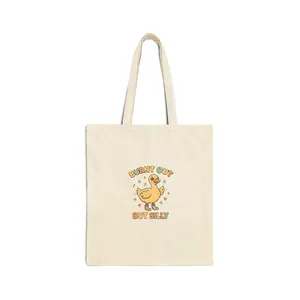 Burnt Out But Silly Tote Bag | Funny Nurse Tote | Cute Goose Bag | Burnout Humor Gift | Aesthetic Canvas Tote | Healthcare Worker Gift
