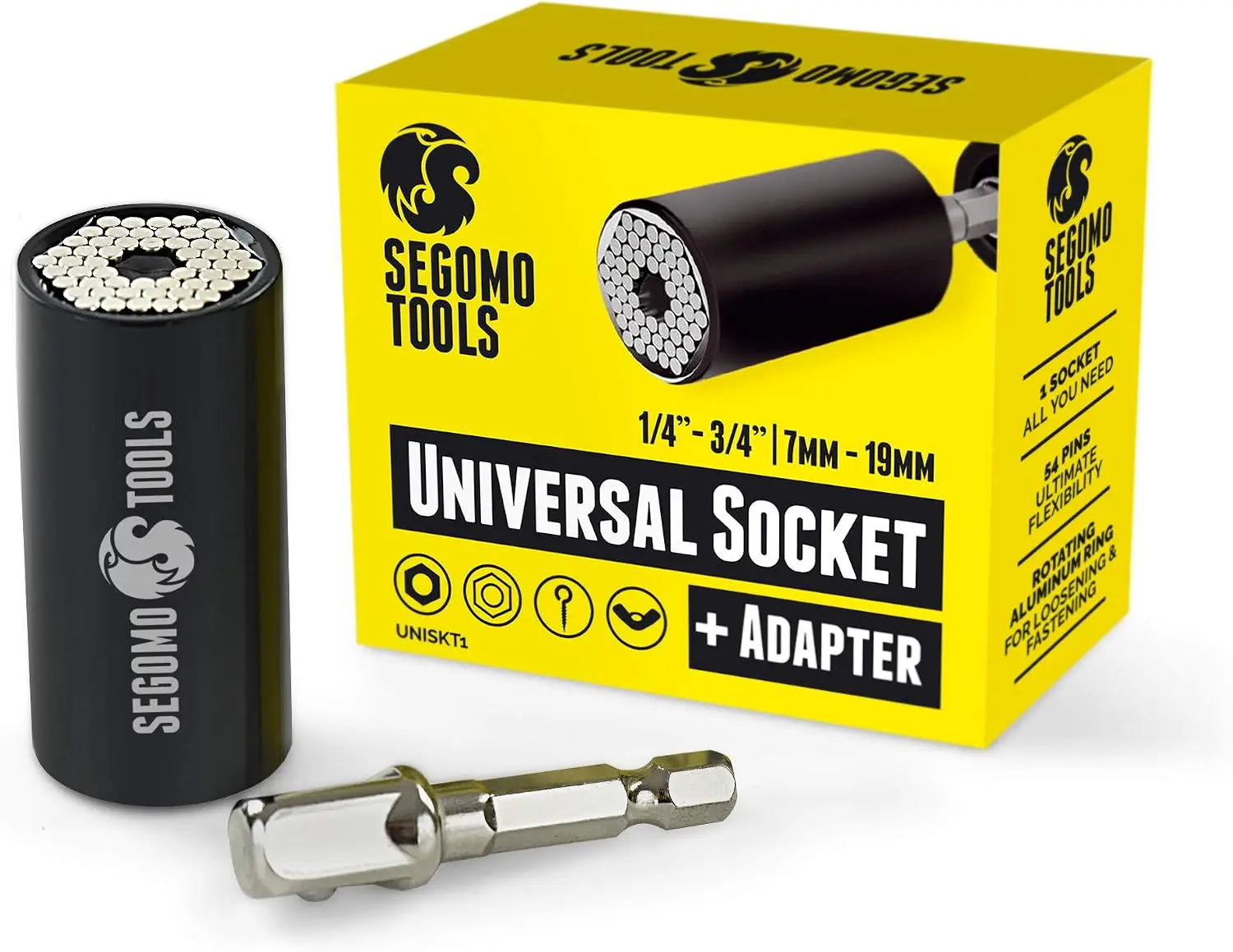 7Mm to 19Mm | 1/4 Inch to 3/4 Inch Multifunction Universal Socket Tool Set | Universal Socket Set | Universal Socket Grip - UNISKT1 Segomo Tools