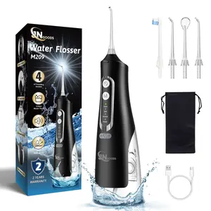 Cordless Water Dental Flosser Oral irrigator,JNGOODS 310ml Rechargeable Water flosser for Teeth IPX7 Waterproof 4 Modes Portable Irrigate with 4 Jet Tips,Travel Home use (Black)