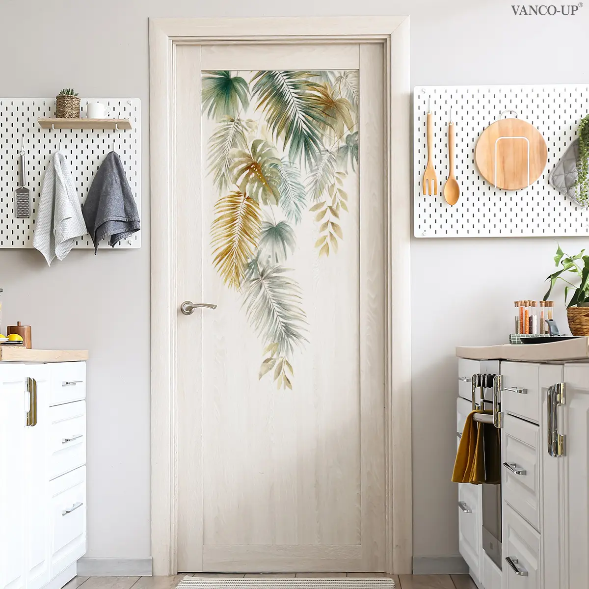 A 2D floating leaf wall sticker for home decoration, self-adhesive, size 30*60cm, M21336-YC