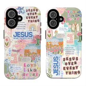 Christian Jesus Verse Collage Phone Case Cross Religious Jesus Gift Cover for iPhone 17 16 15 14 13 12 11 Pro Max Plus & Samsung Galaxy S26 S25 S24 S23 S22 Ultra
