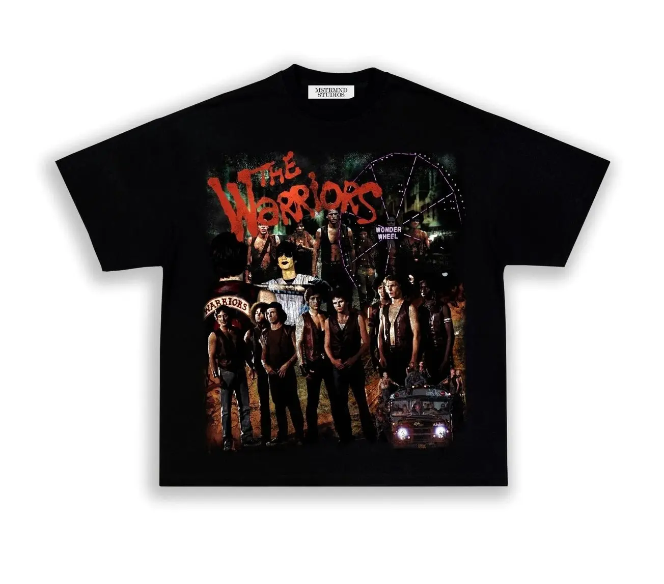 The Warriors Graphic T-shirt, Vintage Movie Merch, Classic Film Apparel, Full Colors, Full Sizes, Unisex Cotton Crewneck T-Shirt