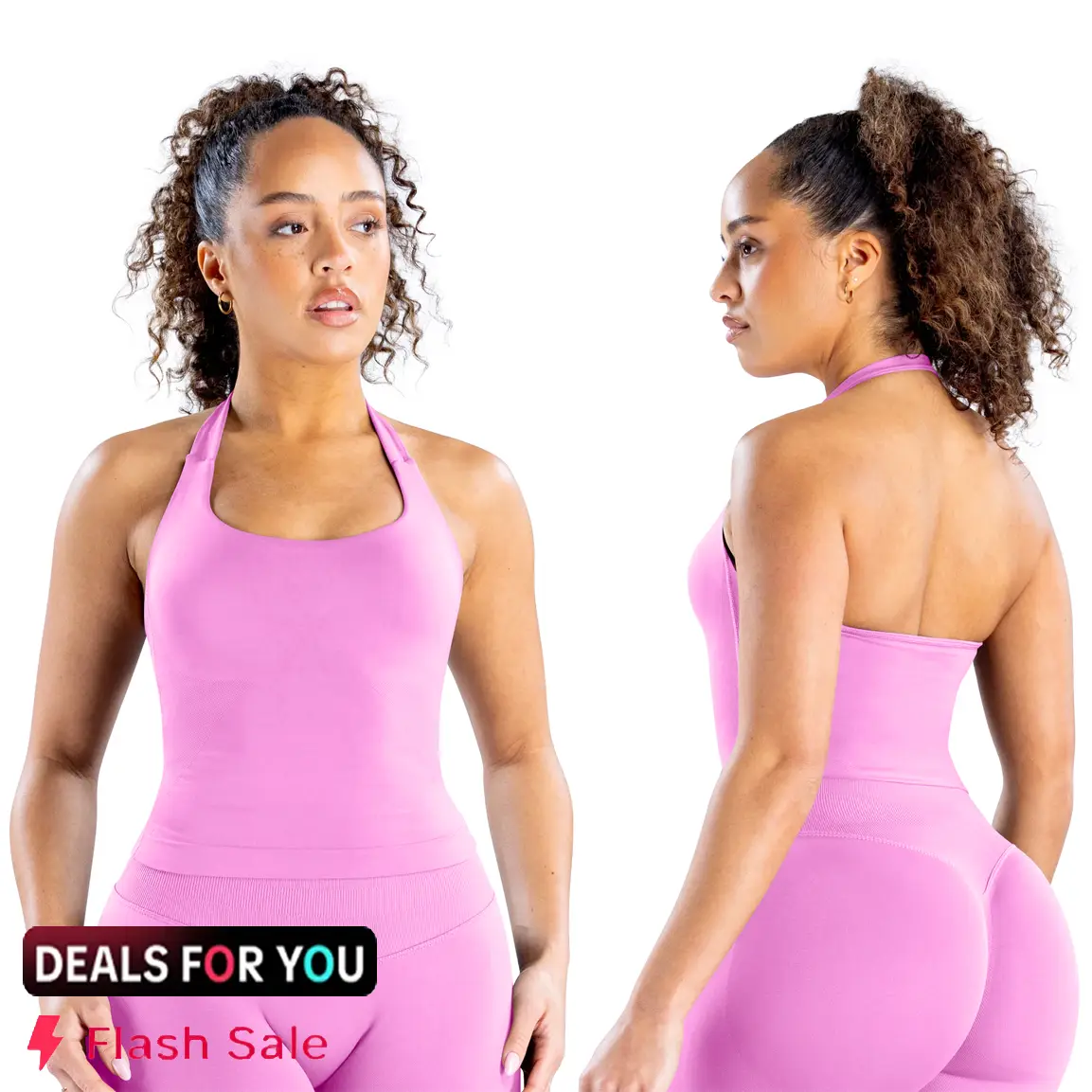 DENFY Impact Halter Top Women's Tank Tops Workout Sports Vest Seamless Yoga Backless Tanks Fitness Gym Sportswear
