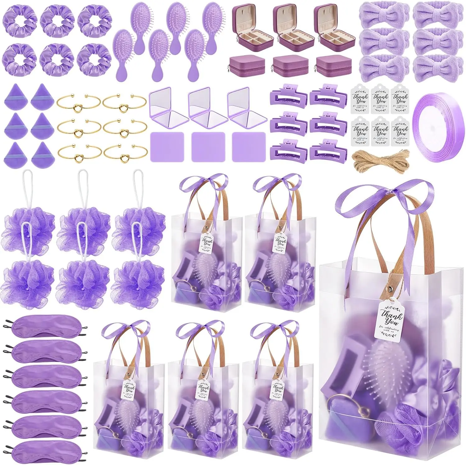 74Pcs Baby Shower Prizes for Game Winners Baby Shower Favors Gifts including Headband Hair Brush Jewelry Box with Gift Bag for Baby Shower Game Prizes Wedding Bridal Shower Favors