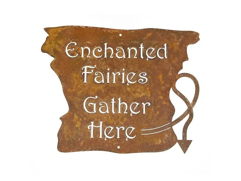 Enchanted Fairies Gather Here Wall Sign