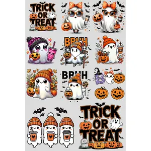 Halloween Kids & Adult Ghosts DTF Transfers Gang Sheet 24" x 36" - Direct to Film T-Shirt Transfers