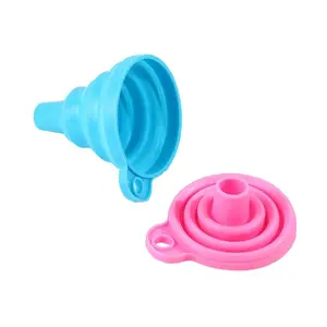 Foldable Silicone Kitchen Funnel, BPA Free Collapsible Oil Funnel for Liquid Powder Transfer Into Small Bottles Jars