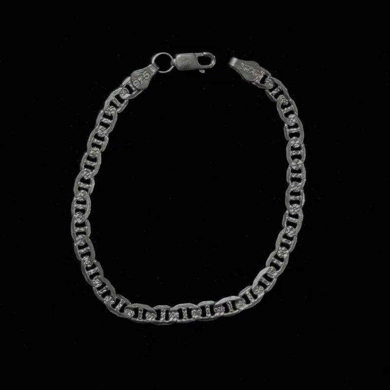925 Silver Mariner Link Bracelet 5mm 7.5” Long