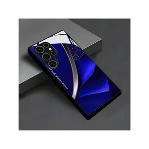 1 PC High-Quality Blue Wrinkled Texture Pattern Glass Phone Case Suitable for iPhone17/iPhone17 air/iPhone17 pro/iPhone17 pro max/16 Pro Max/15 Pro Max/14 Pro Max/13 Pro Max/12 Pro Max/11 Pro Max , Compatible With Samsung Galaxy Series A54/A53
