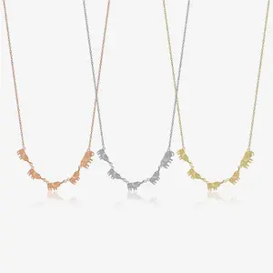 Mommy Baby Elephants Crossing Necklace