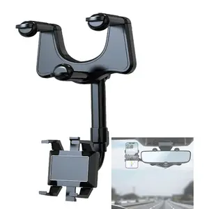 360° Car Rearview Mirror Phone Holder, Multifunctional Adjustable Universal Phone Holder