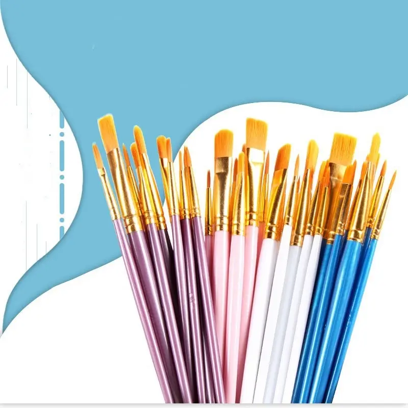 Paint Brushes Set, 10pcs/set Paint Brushes For Acrylic Painting, Oil Painting, Watercolor, Artist Paintbrushes For Body Face Rock Canvas, Adult Drawing Arts Crafts Supplies, Art Supplies Kit, Painter Tool