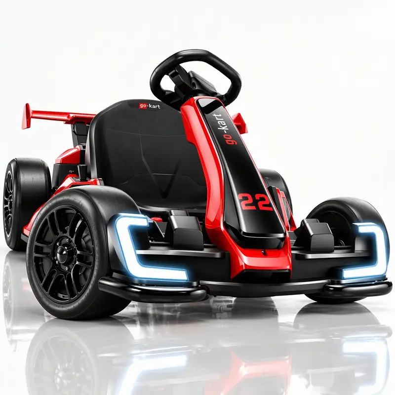 Hikole Electric Drift Go-Kart for Ages 6-12 (Up to 14Yrs) – Toys for Boys, Teen Boy Gifts Outdoors, 24V 10AH 300*2W Dual Motor Ride-On, 130LBS Capacity, Iron Frame, Real EVA Tires, 4-Position Adjustable Seat, 8.5MPH Top Speed, BT/FM/USB Music,familyfun