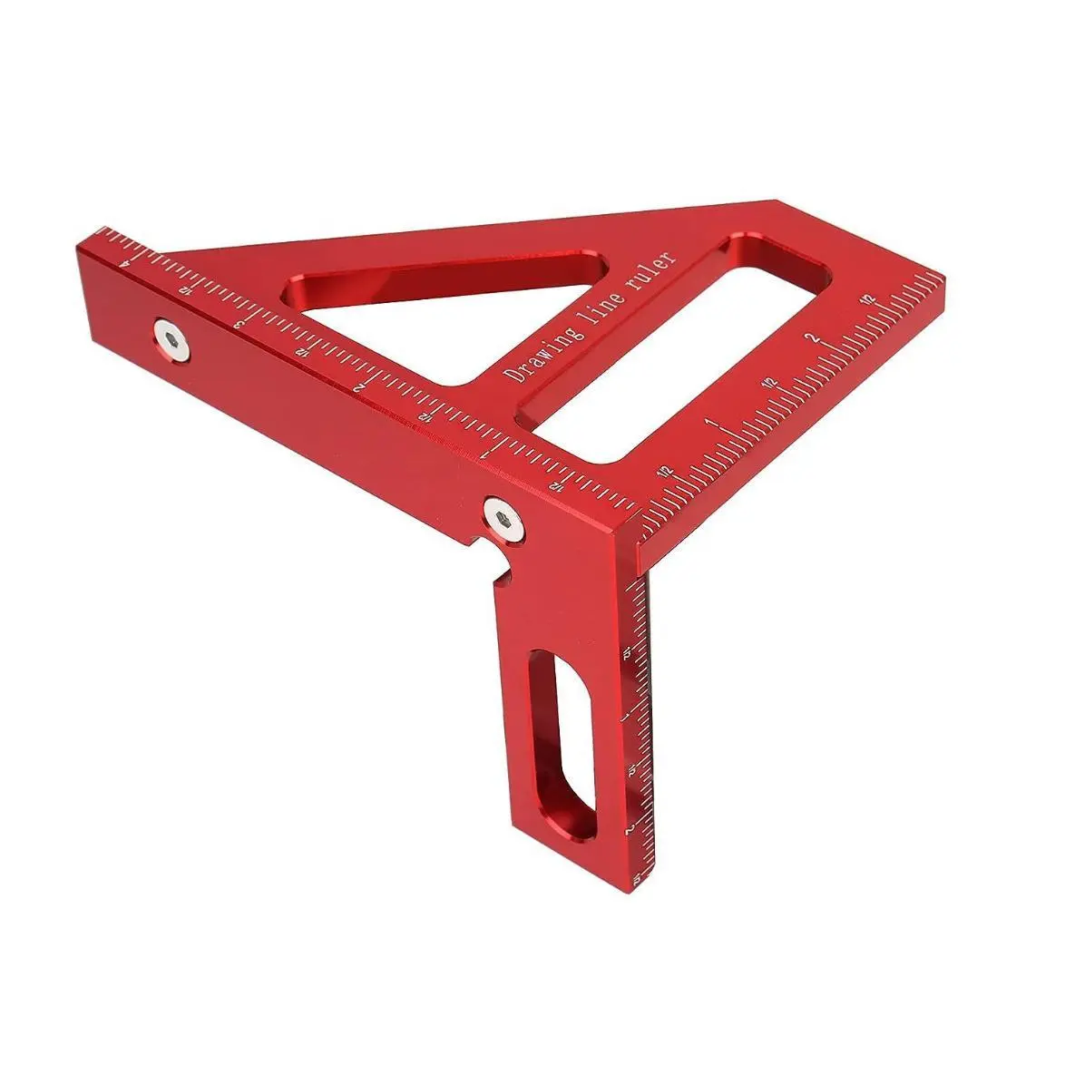 Multifunctional Triangle Ruler with High Precision, Thick Right Angle Tool in Stainless Steel and Aluminum Alloy, 45 Degree Measurement for Woodworking and Renovation