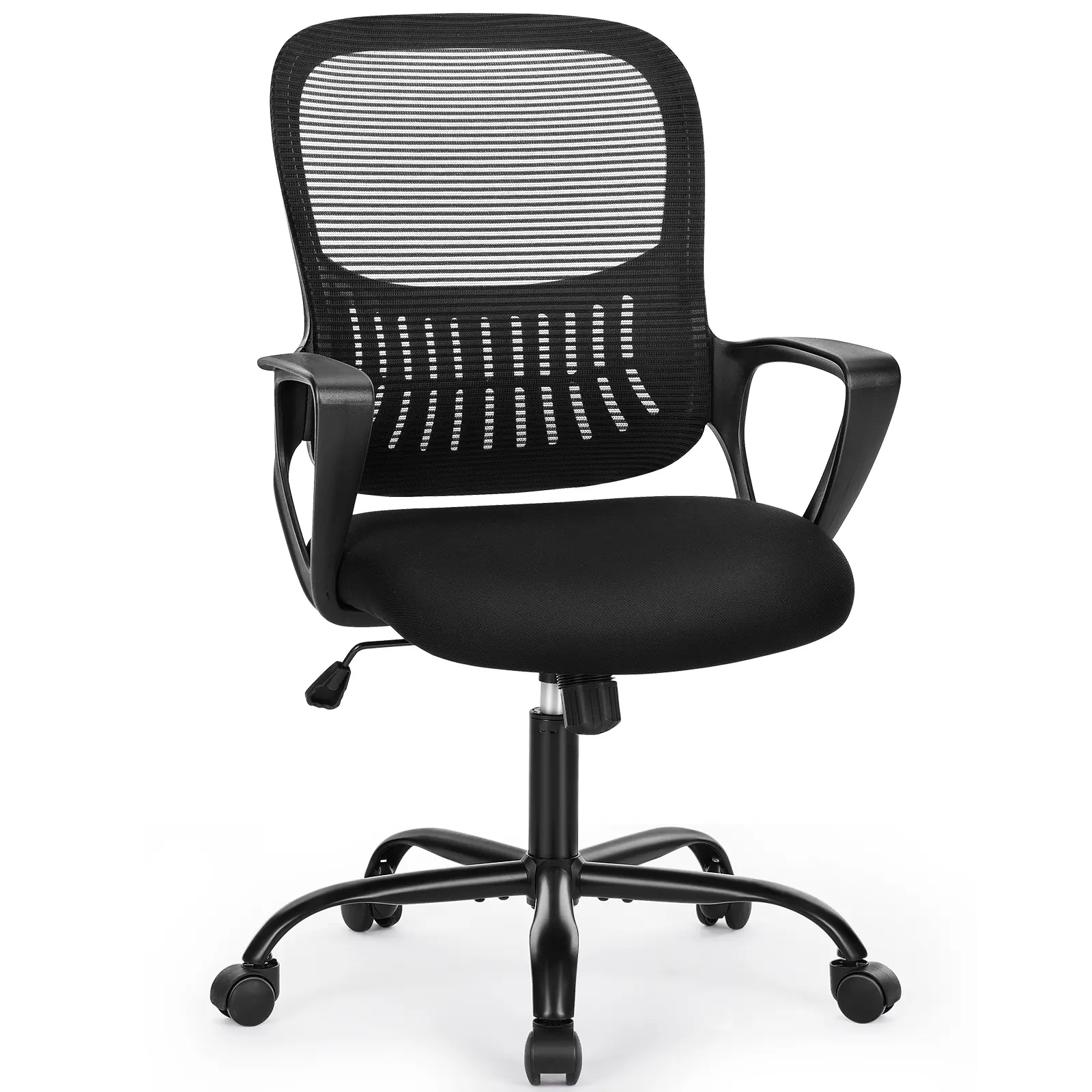Ergonomic Height Adjustable Office Desk Chair - Adjustable, Mid-Back, Comfortable Armrests, Swivel Base, for Home Office Task Use, Adjustable Office Chair