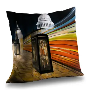 Begin Home Decor C1PT1414HMBFLZ 14 x 14 in. Fast London Bus Throw Pillow Insert - Bedroom Decor Poly Twill