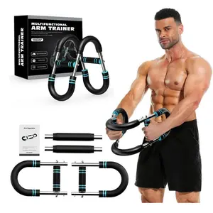 Men Women Arm Chest Strength Trainer Adjustable 6 Resistance Levels Twister Exerciser with 4 Springs Fitness Equipment blue