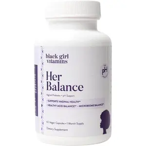 Black Girl Vitamins - Her Balance Vaginal Probiotics - Daily Microbiome Support for Women - 10 Billion CFU Lactobacillus Crispatus & Gasseri + Herbal Blend - Vegan, Gluten-Free, Halal (30-Day Supply)