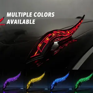Pack of 2 Universal Cyberpunk Dragon Horn Car Exterior Decoration,32LED Modes,Type-C Rechargeable, Easy Install , Suitable for Various Cars, Stylish and Functional