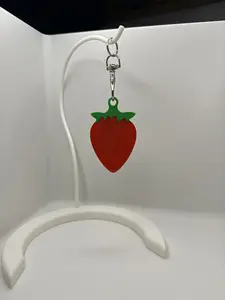 NFC Tag Keychain, Strawberry Design, Business Card, Social Media Keychain