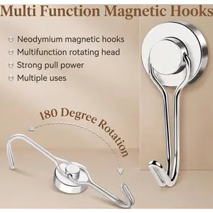 10 Pack Swivel Swing Magnetic Hooks 30LBS – Strong Neodymium Hooks for Cruise Cabins, Kitchen, Fridge & Other Magnetic Surfaces-YY1