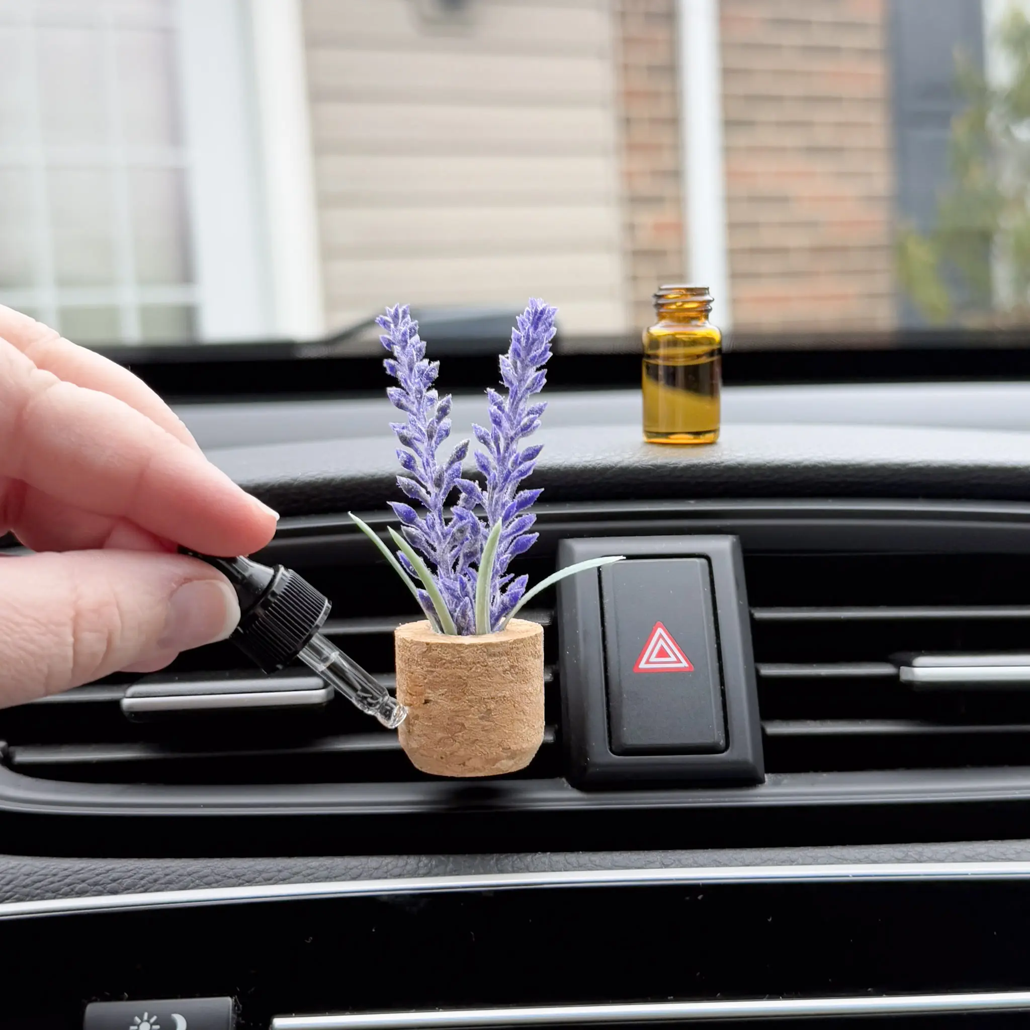 Lavender Flower Plant Car Air Freshener Diffuser Vent Clip, Handmade in the USA, Reusable Car Fragrance