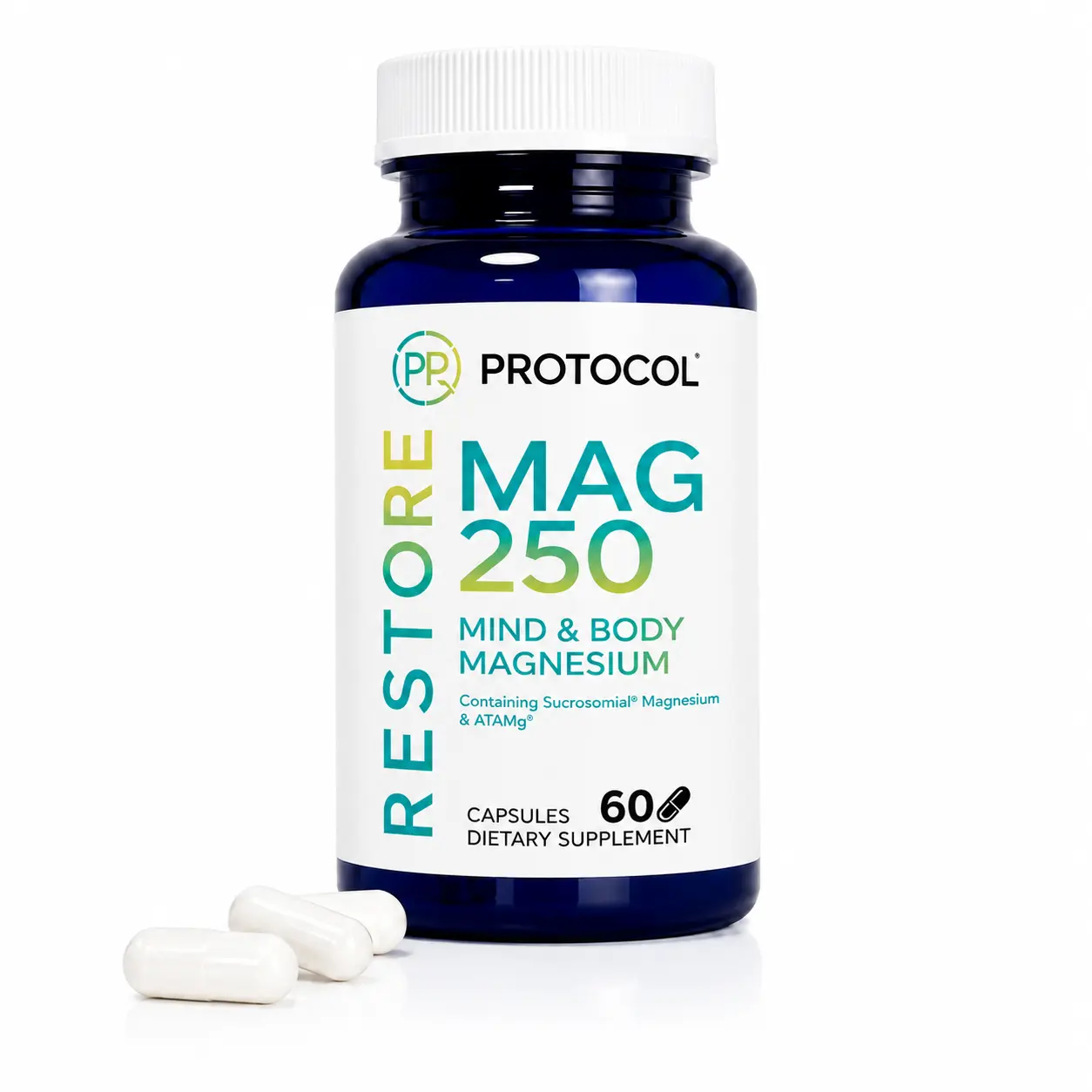Elemental Magnesium 250 | 250 mg True Elemental Magnesium Complex, Sucrosomial & Brain-Targeted, High Absorption, Gentle on Stomach, Dairy Free, 60 Capsules (for Sleep, Stress) Edible Fitness