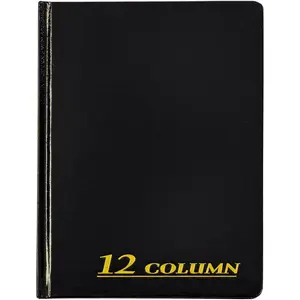 Account Book 7 x 9.25 Inches Black 12-Columns 80 Pages (ARB8012M)